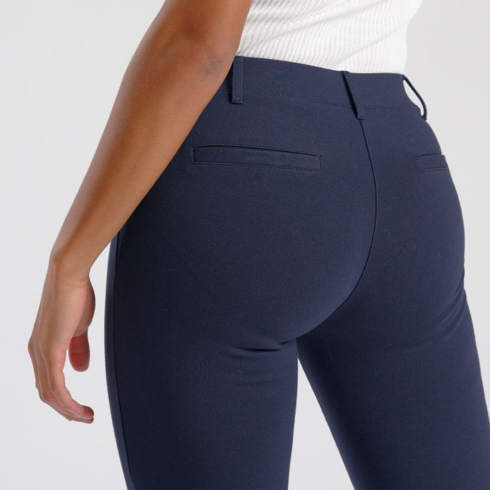 Betabrand Navy Bootcut Dress Pants - Picture 3 of 8